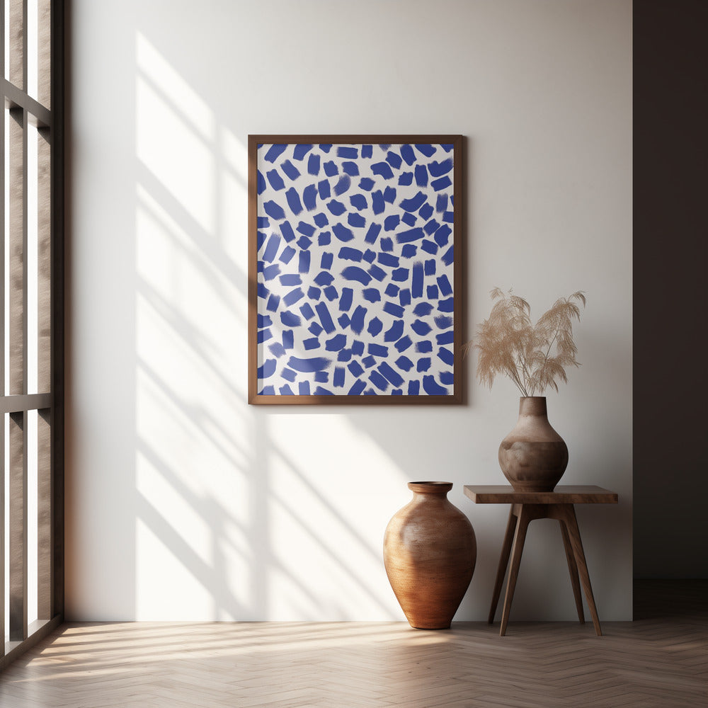 Blue Strokes Pattern Poster