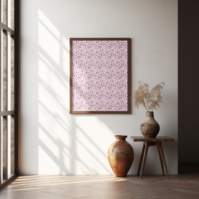 Cute Flowers On Pink Poster