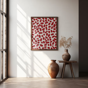 Red Brush Strokes Poster