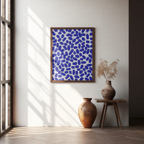 Blue Brush Strokes Pattern Poster