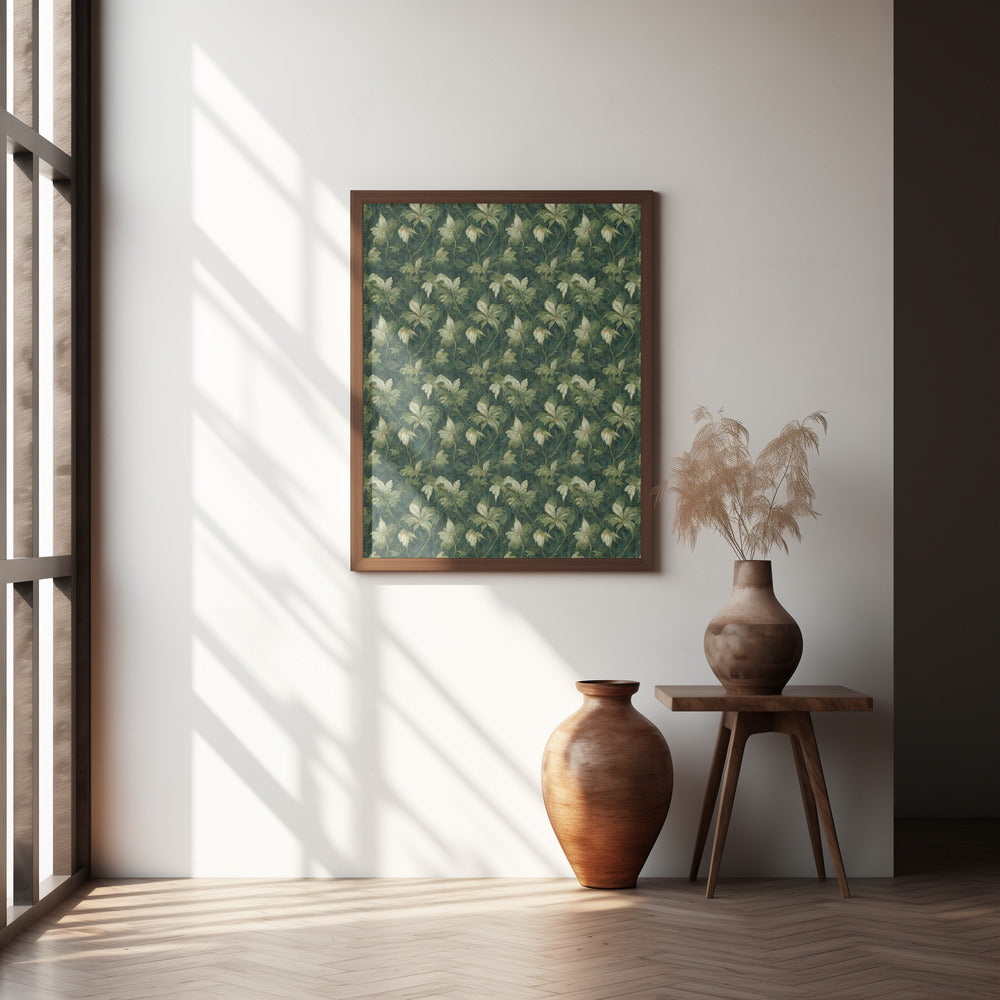 Green Leafs Pattern Poster