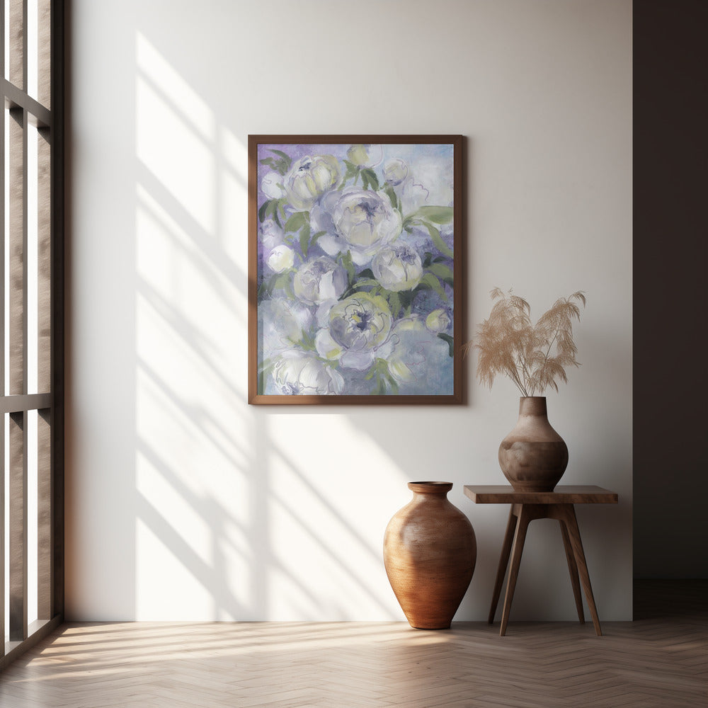 Sady painterly florals in violet Poster