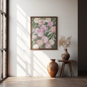 Valenty painterly peonies Poster