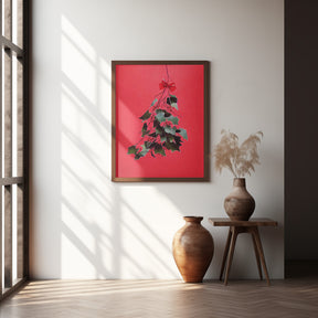 Mistletoe With Red Bow Poster