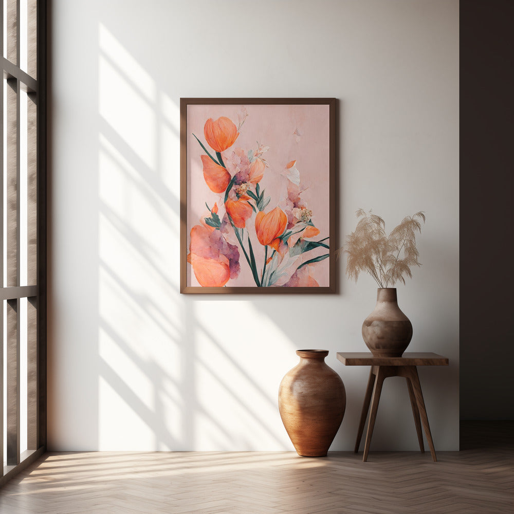 Orange Tulips Poster