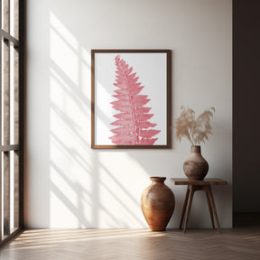 Pink fern leaf Poster