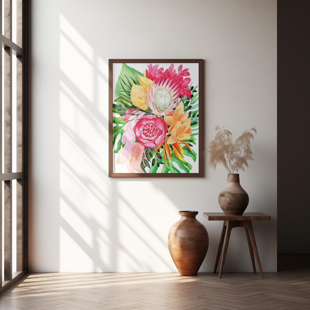 Celia tropical bouquet Poster