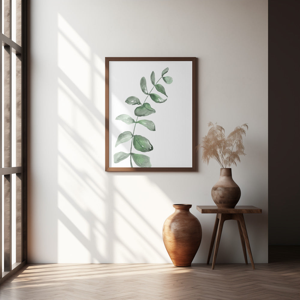 Watercolor greenery branch Poster