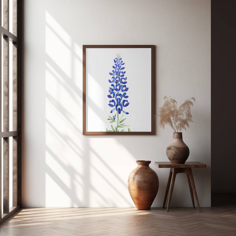 Watercolor Texas bluebonnet Poster