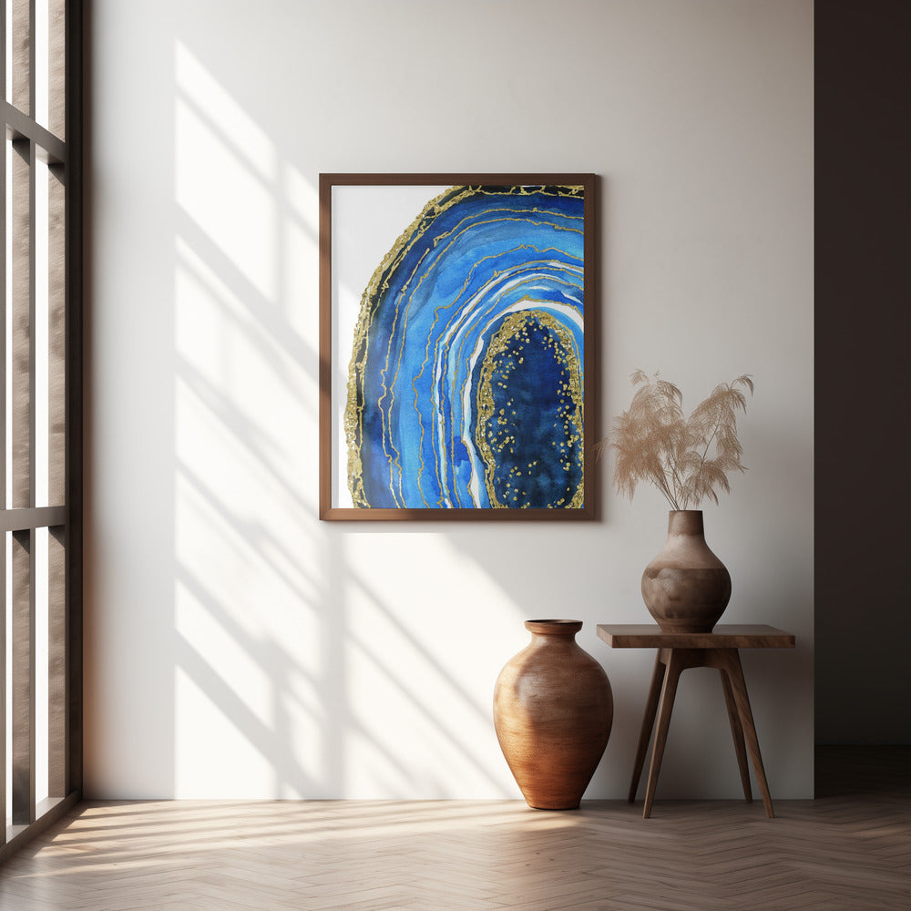 Cobalt blue geode Poster