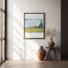 Wheat Field With Cypresses Poster