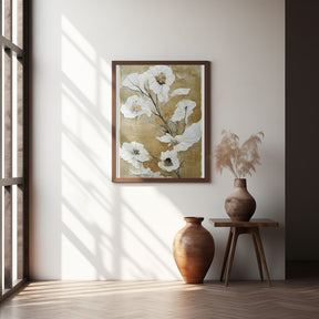 White Dry Flowers Poster