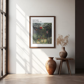 Monkeys And Parrot In The Virgin Forest Poster