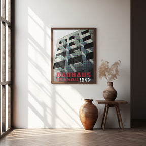 Bauhaus Dessau architecture in vintage magazine style VII Poster