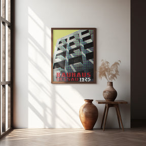 Bauhaus Dessau architecture in vintage magazine style VIII Poster