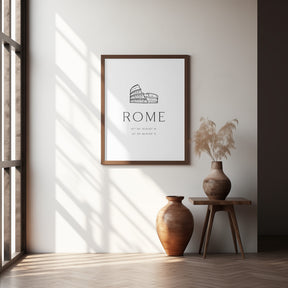 Rome coordinates with Colosseum sketch Poster