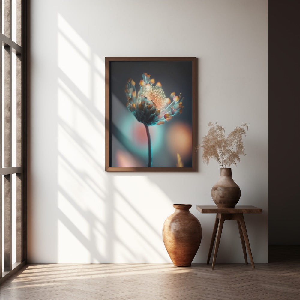 Colorful Glowing Flower Poster