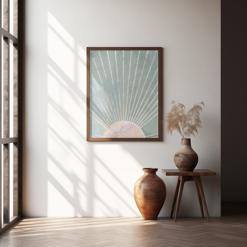 Sage Green Boho Sun Poster