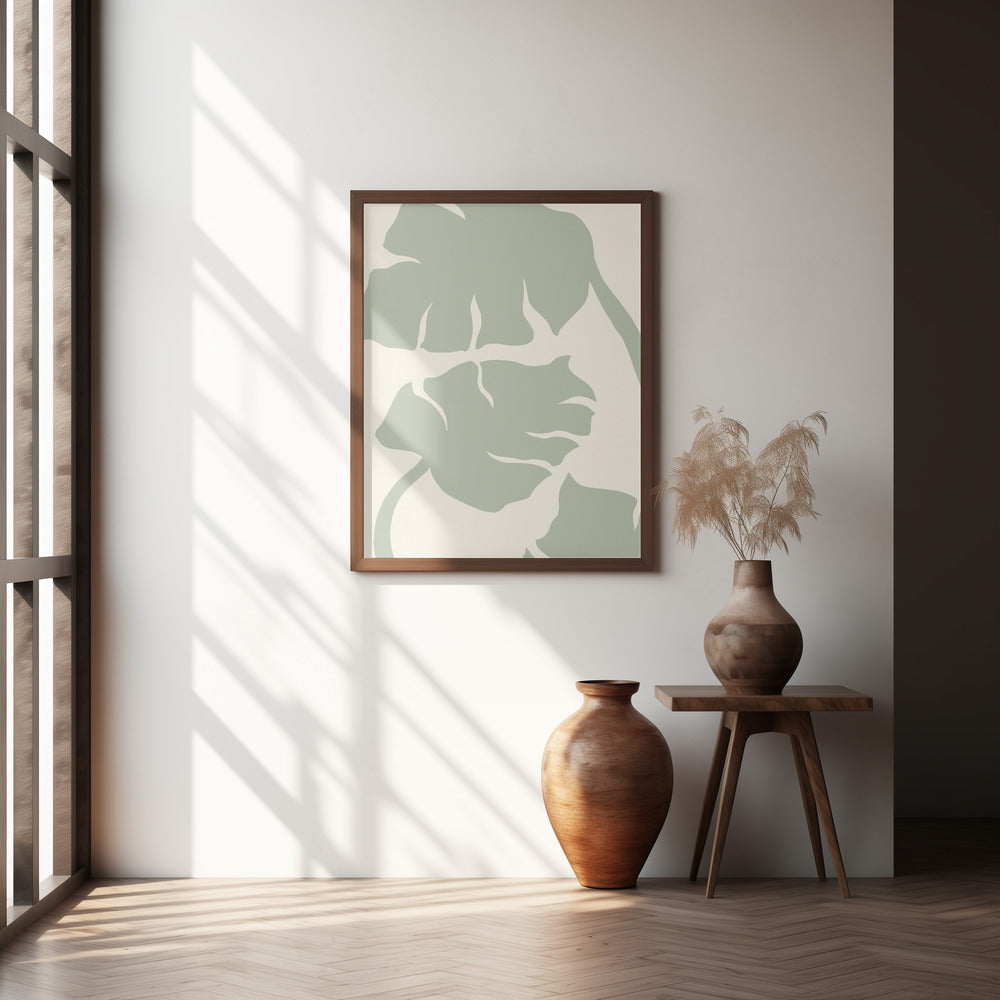 Monstera Sage Green Poster