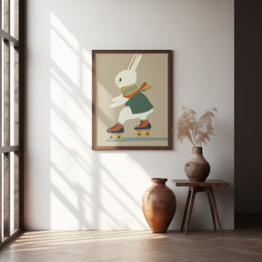 Inline Skating Bunny Poster