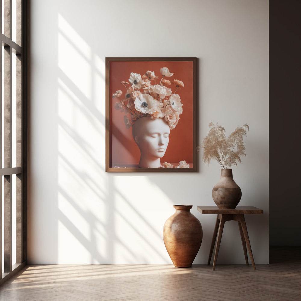 White Head Vase Poster