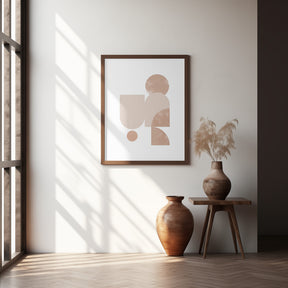 Beige Geometric Art Poster