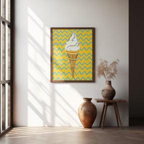 Ice Cream Yellow Zigzag Poster