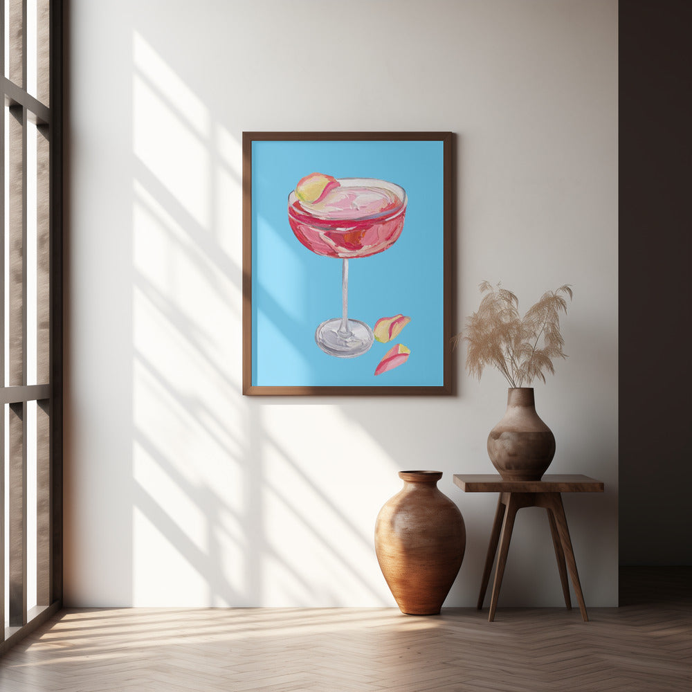 Sparkling Rose Gin Cocktail Poster