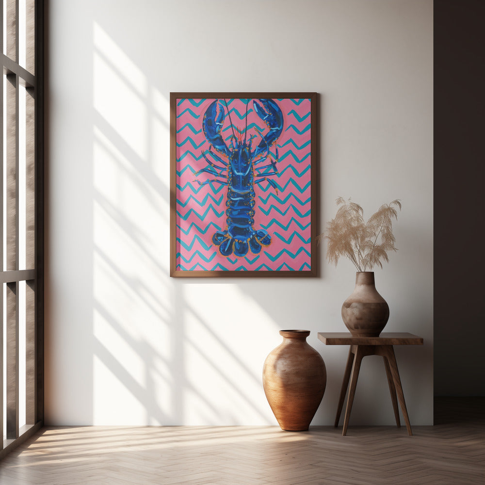 Lobster On Zigzag Poster