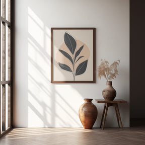 Black Abstract Plant Poster