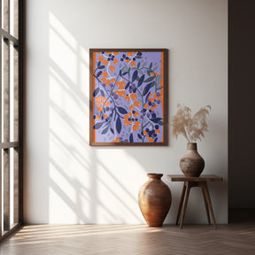 Blue And Orange Berries Poster