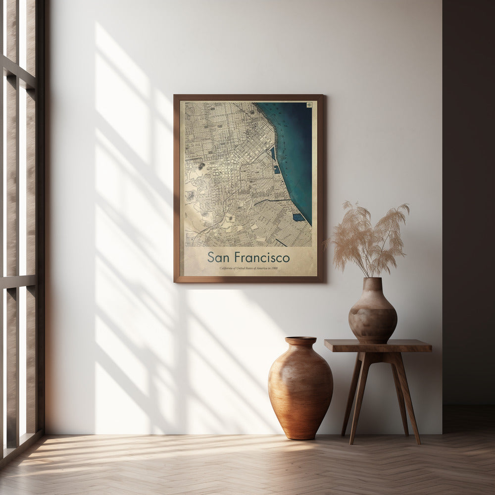 San Francisco retro map Poster