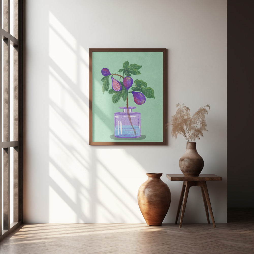 Figs Branch In Vase Poster