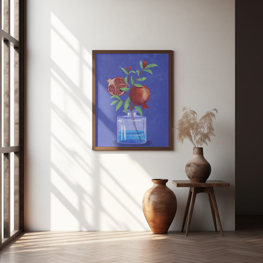 pomegranate in Vase Poster