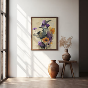 Purple Dry Flowers Poster