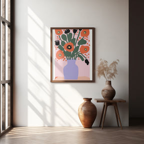 Poppy In Purple Vase Poster