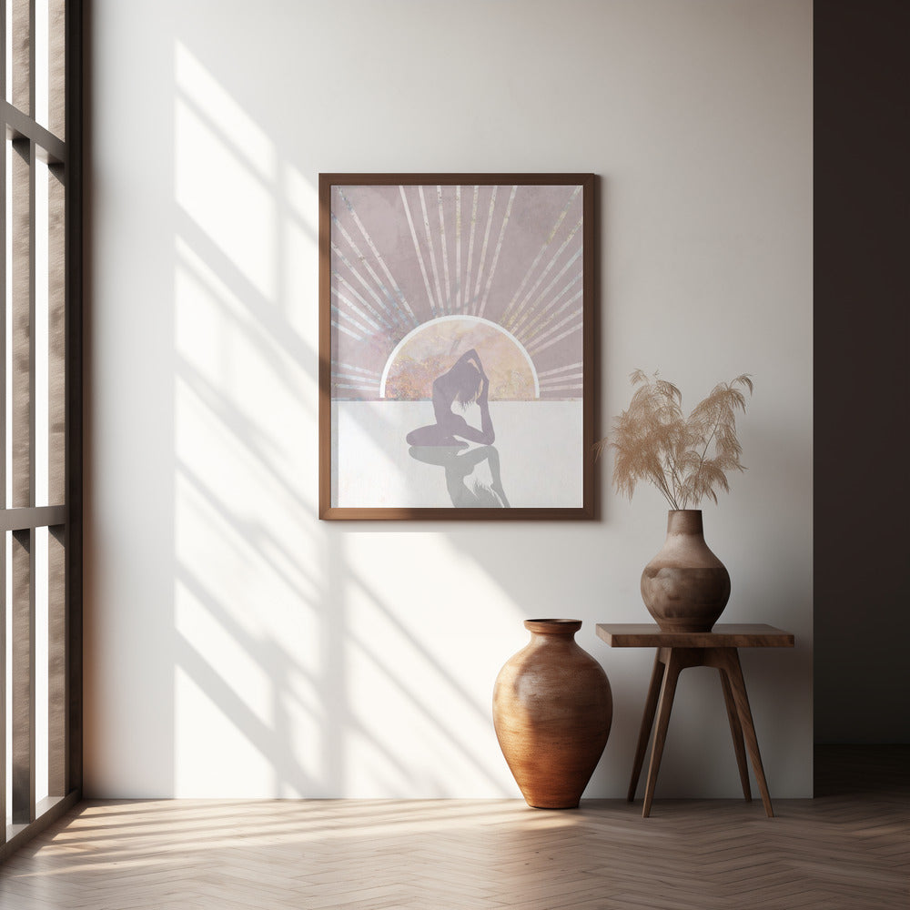 Pink Gold Sun Yoga 2 Poster