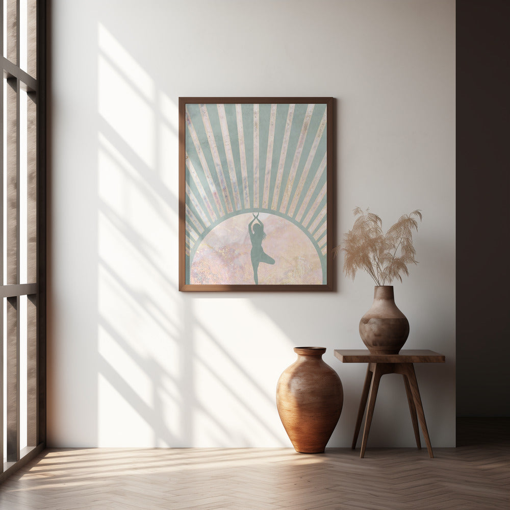 Yoga Boho Sun Rise Green 1 Poster