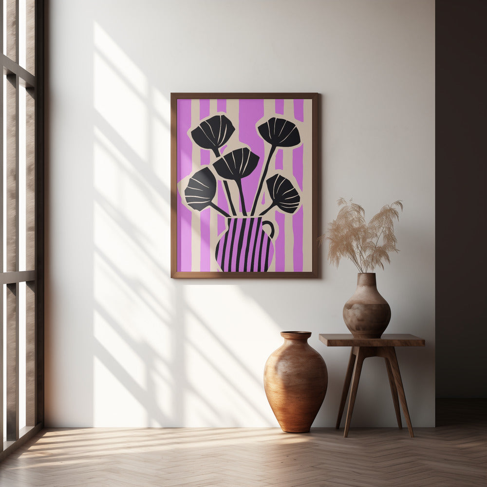 Stripes Still Life Purple Poster