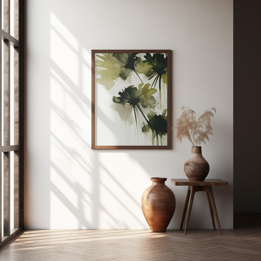 Green Flowers Poster