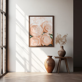 Coral roses Poster