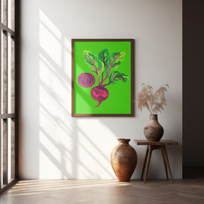 Beetroot Swirl Green Poster