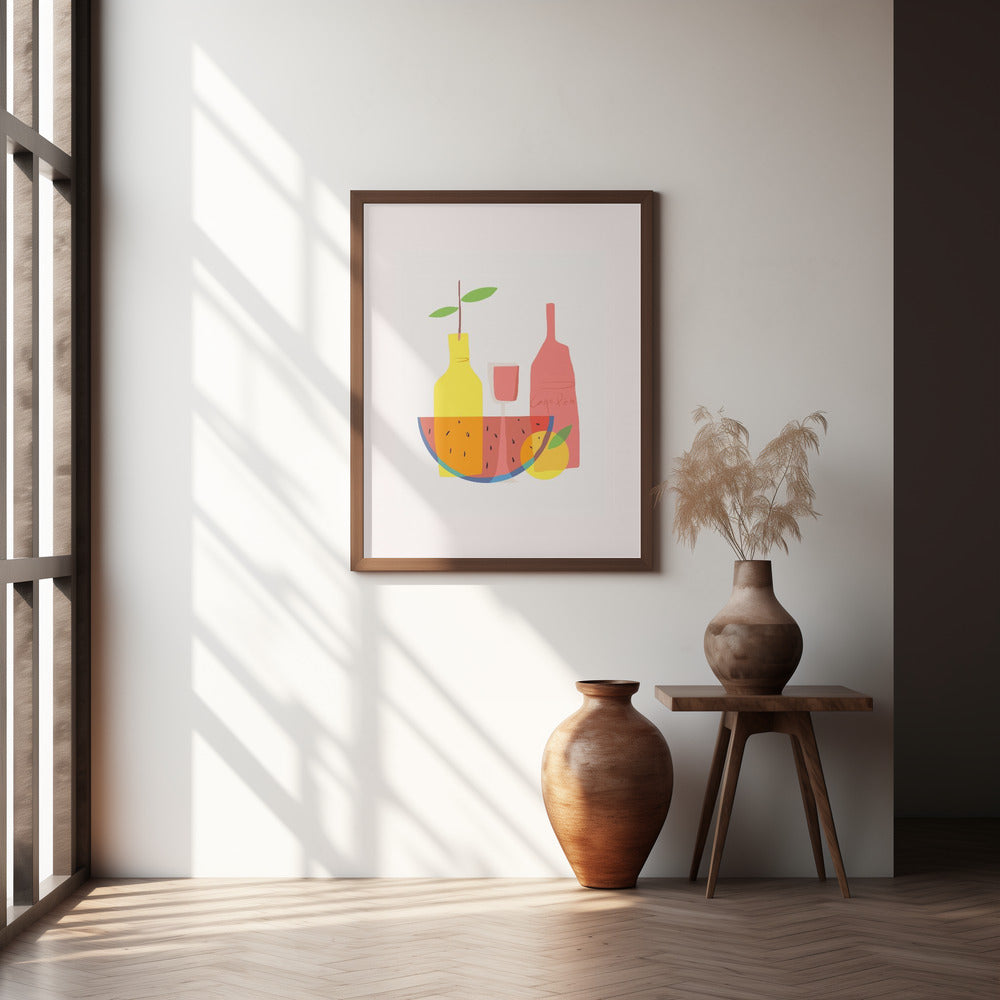 Still Life With Wine and Bottles Poster