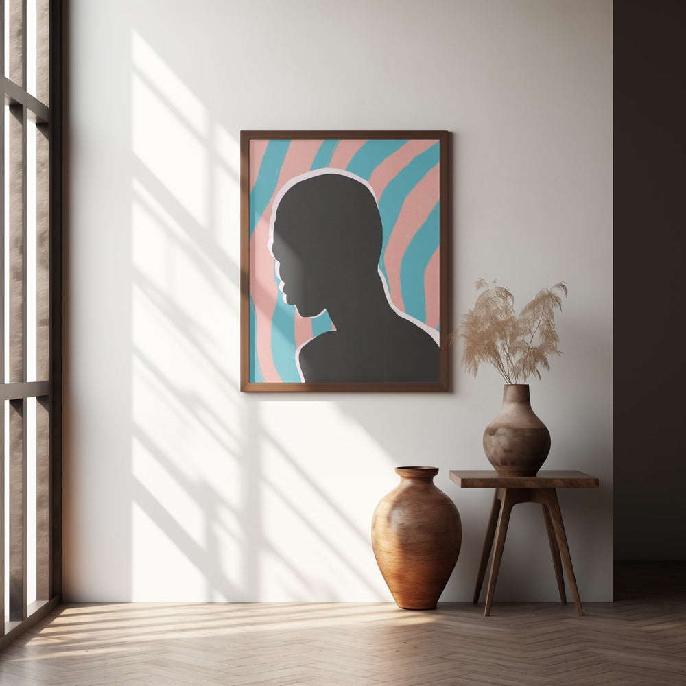 Anonymous Portrait In Neon Lights Poster