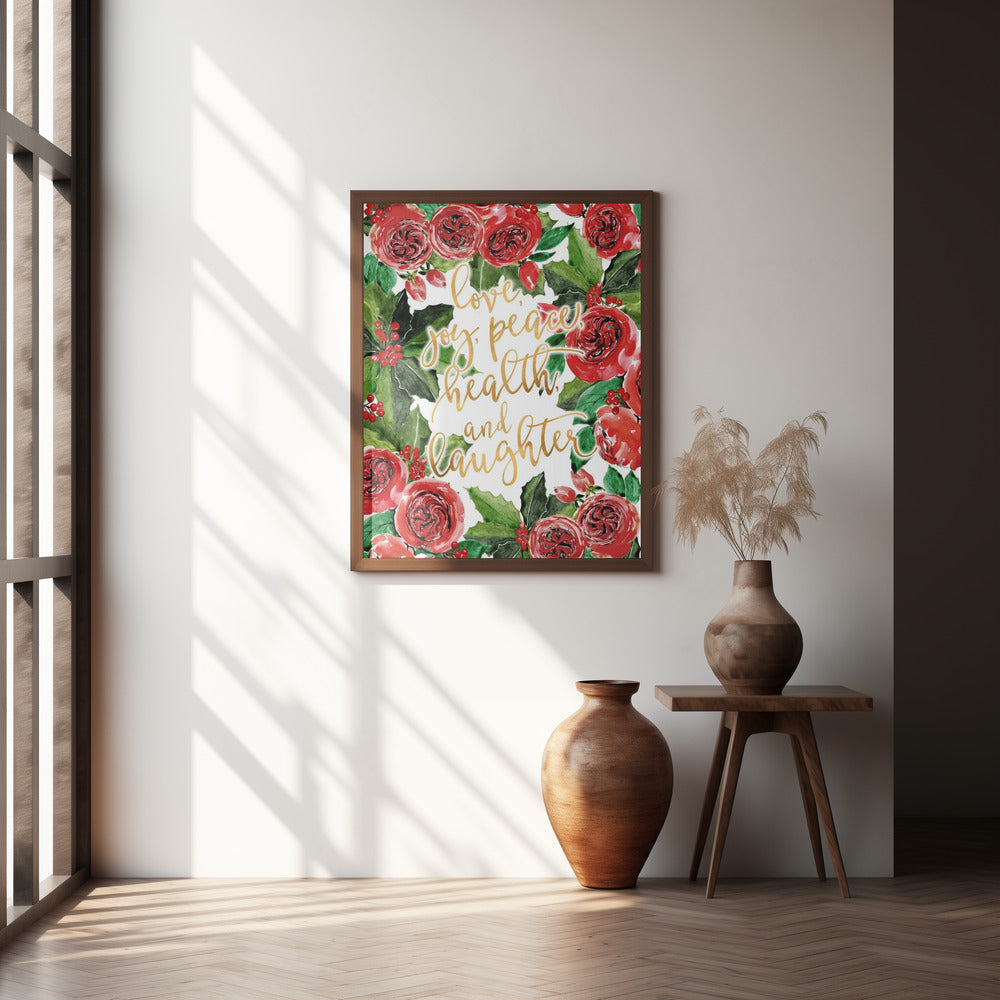 Best wishes holiday red roses Poster