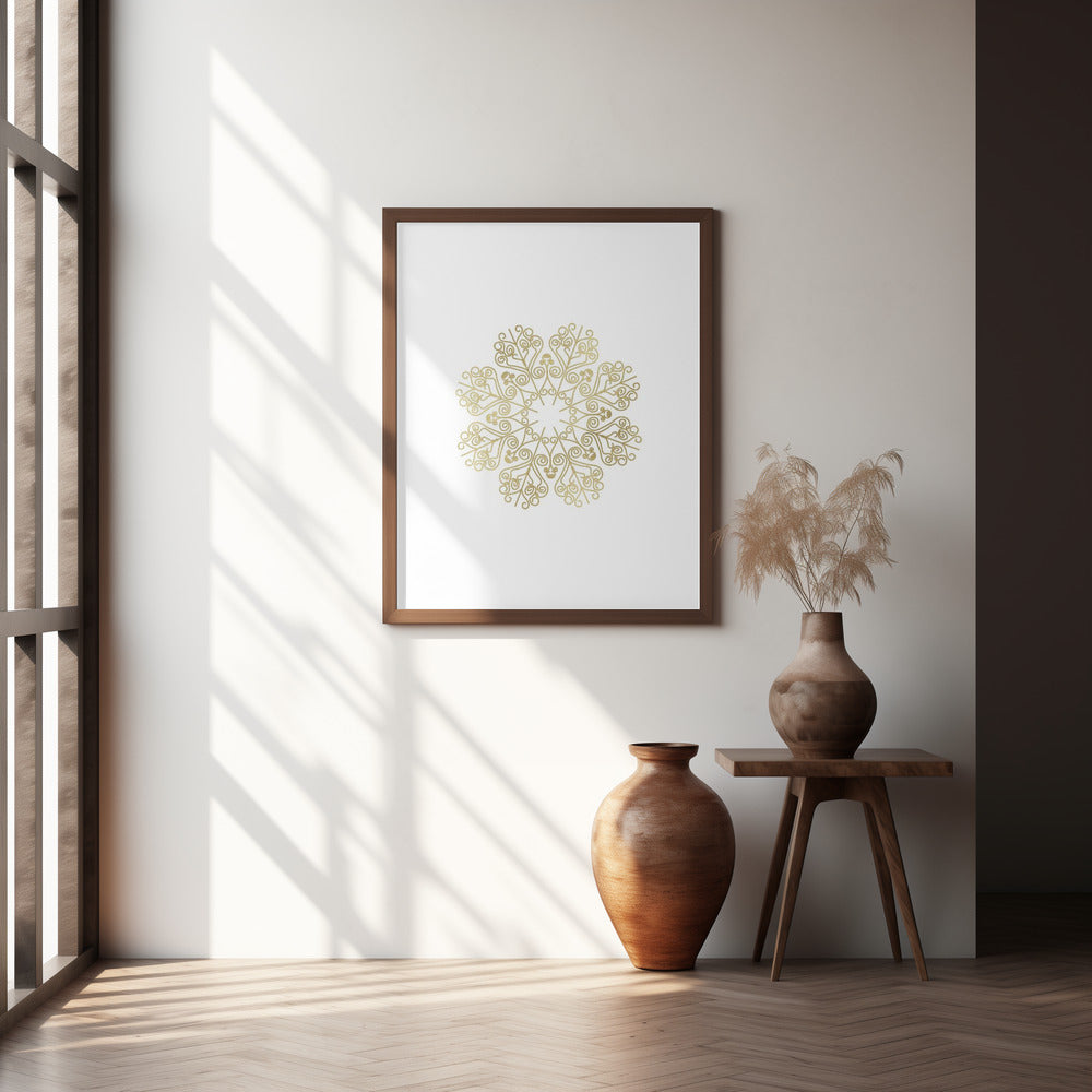 Gold lace snowflake (2) Poster