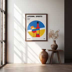 Aperol Spritz Cocktail Bauhaus Art Print Poster