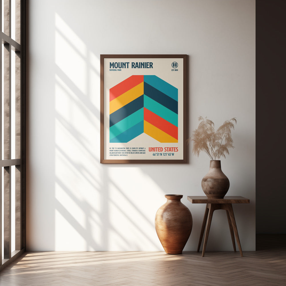 Mount Rainier National Park Travel Poster Poster