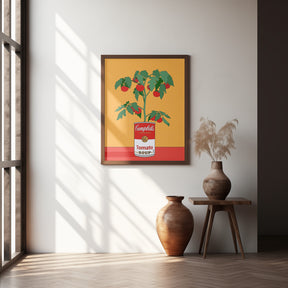 Campbells Soup Tomato Plant Retro Illustration Poster