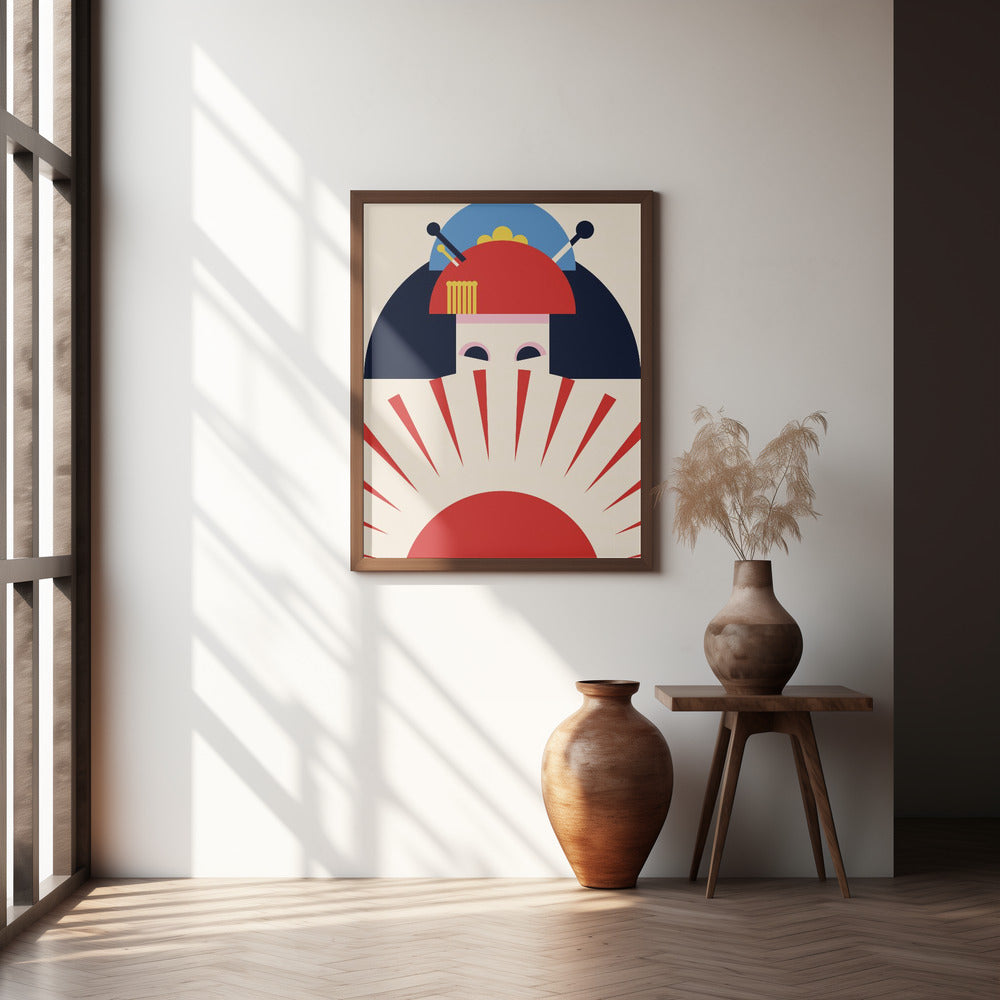 Geisha Girl Retro Minimalist Design Poster